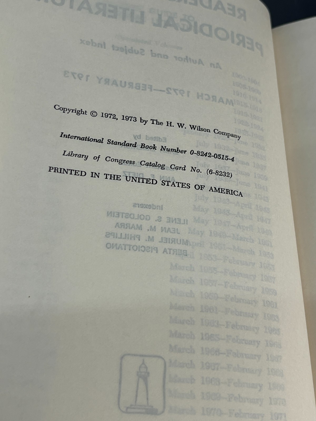 1972 -73 Reader&rsquo;s Guide to Periodical Literature Volume 32 by H.W. Wilson