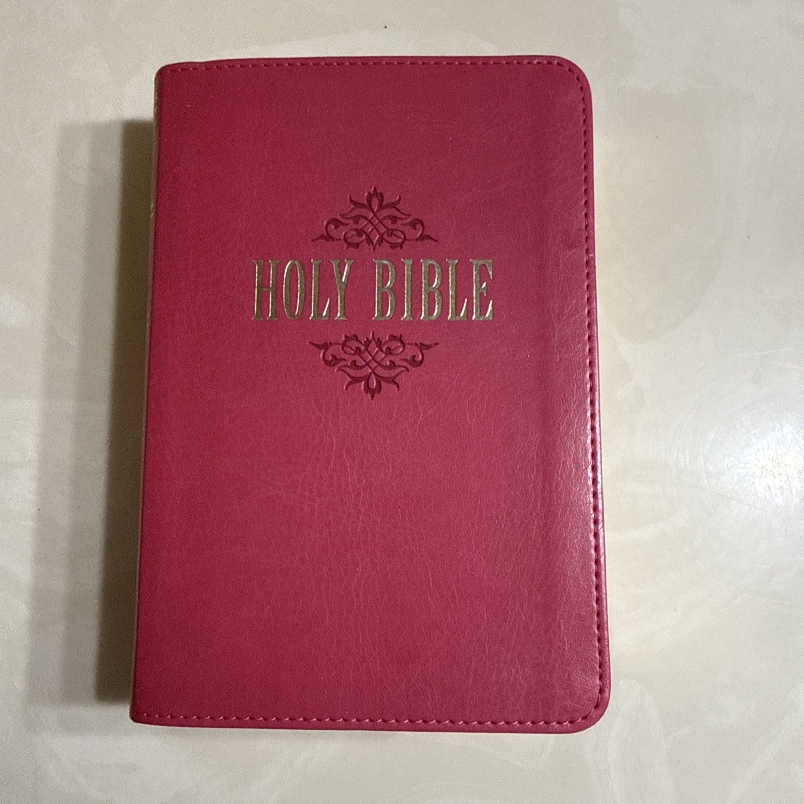KJV Holy Bible, Compact Large Print Faux Leather Red Letter Edition – Ribbon…