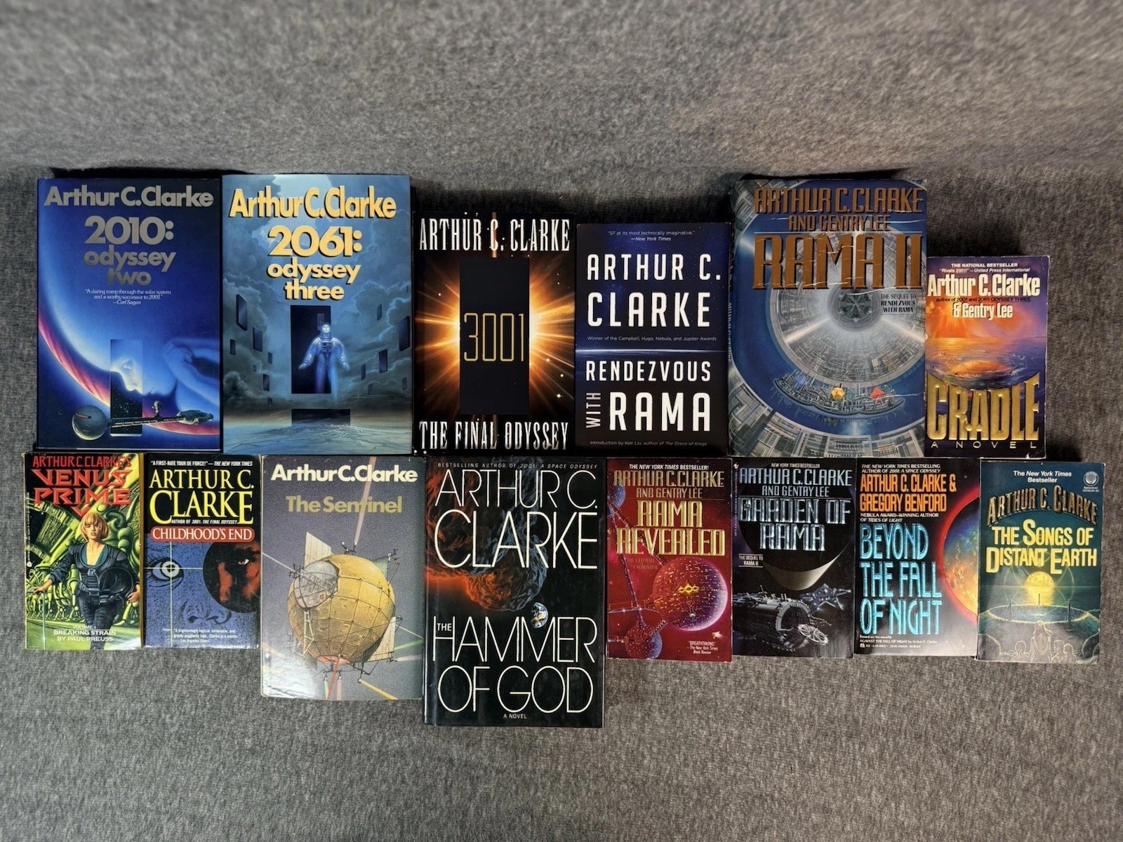 Arthur C. Clarke 15 Book Lot Rama Odyssey Childhood&rsquo;s End Sentinel Sci-Fi HC PB