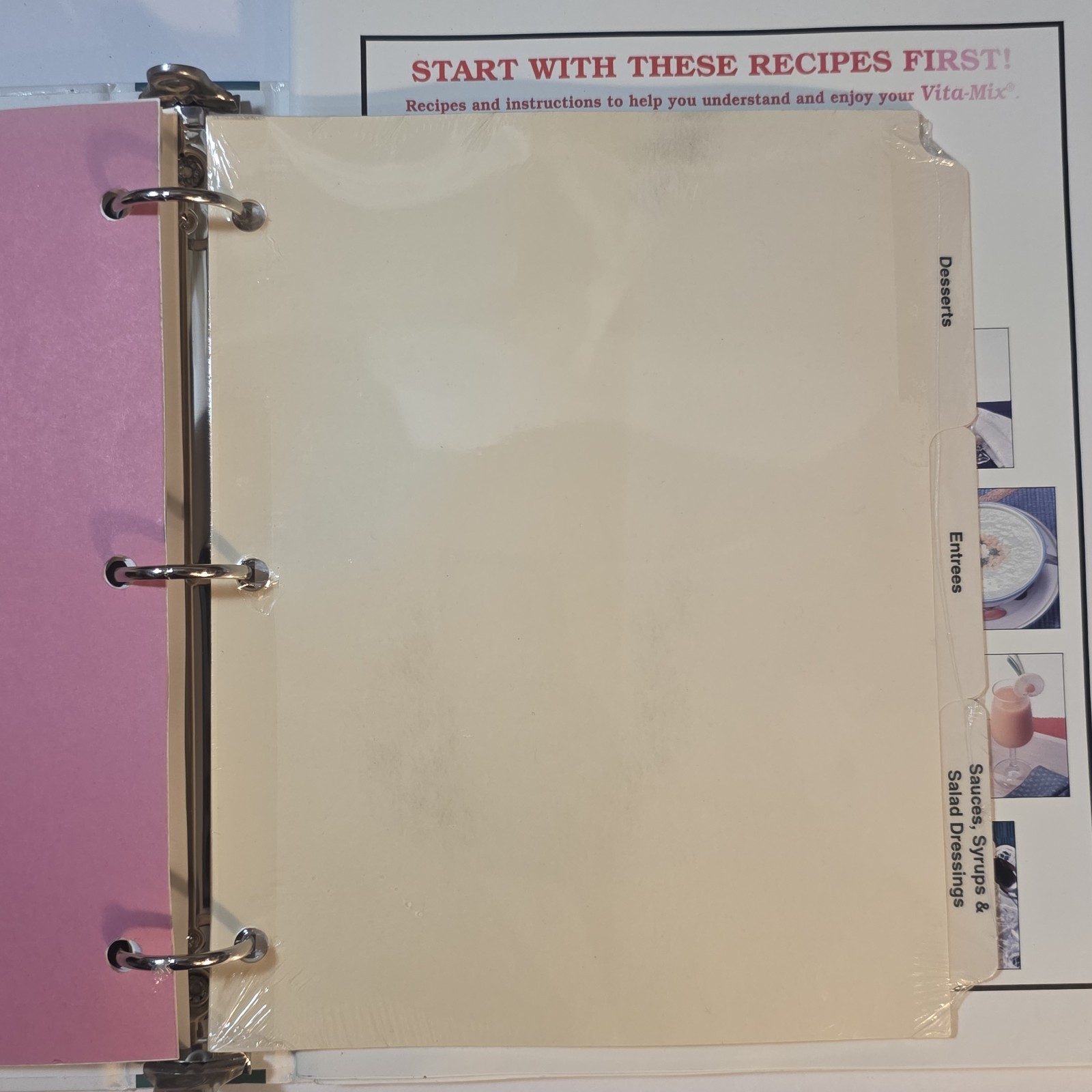 Vita-Mix Whole Food Recipes 3-Ring Binder and Owner&rsquo;s Manual 2000 USA