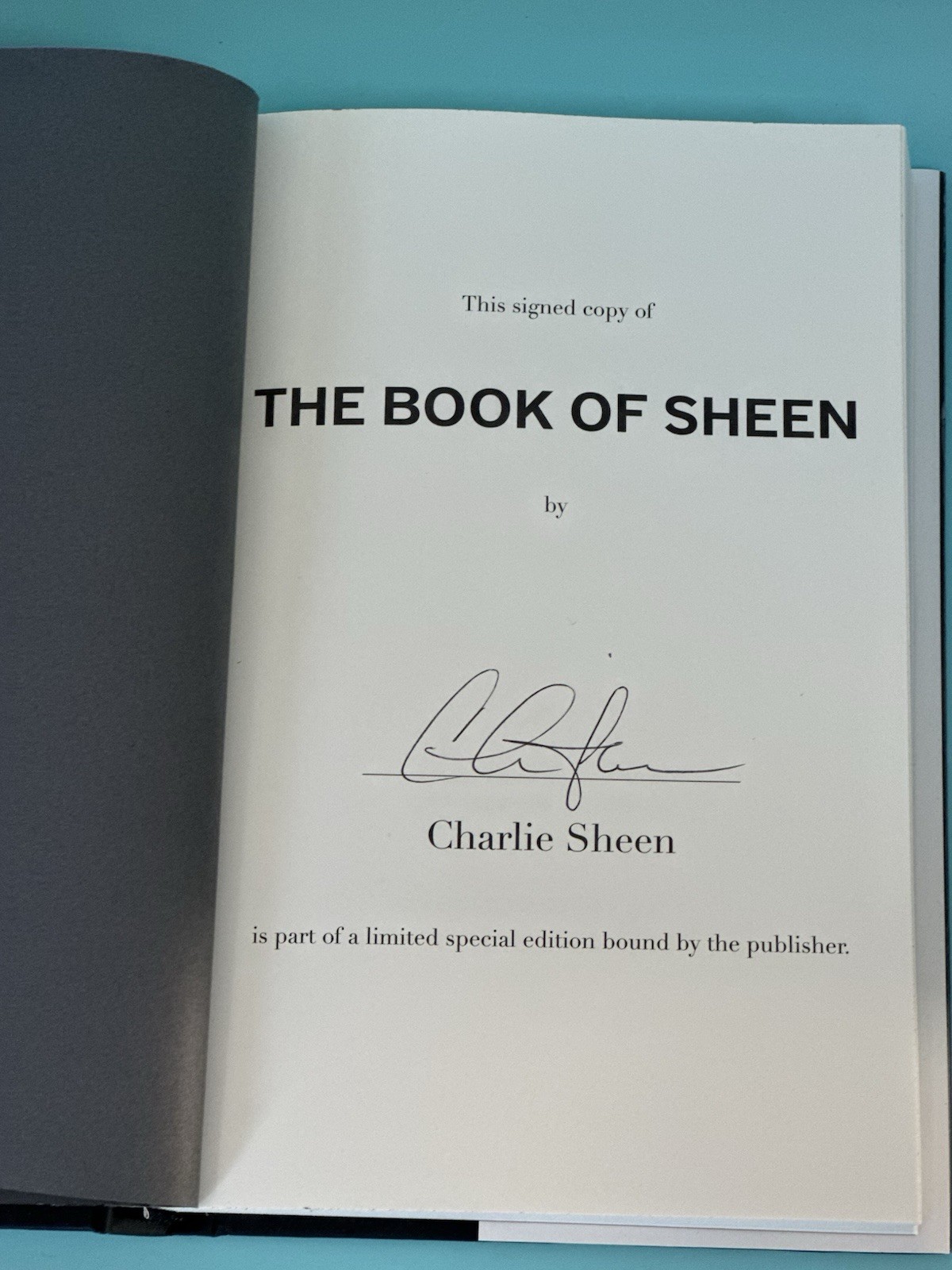 Charlie Sheen SIGNED BOOK The Book of Sheen: A Memoir 1ST EDITION Hardcover ✅✅