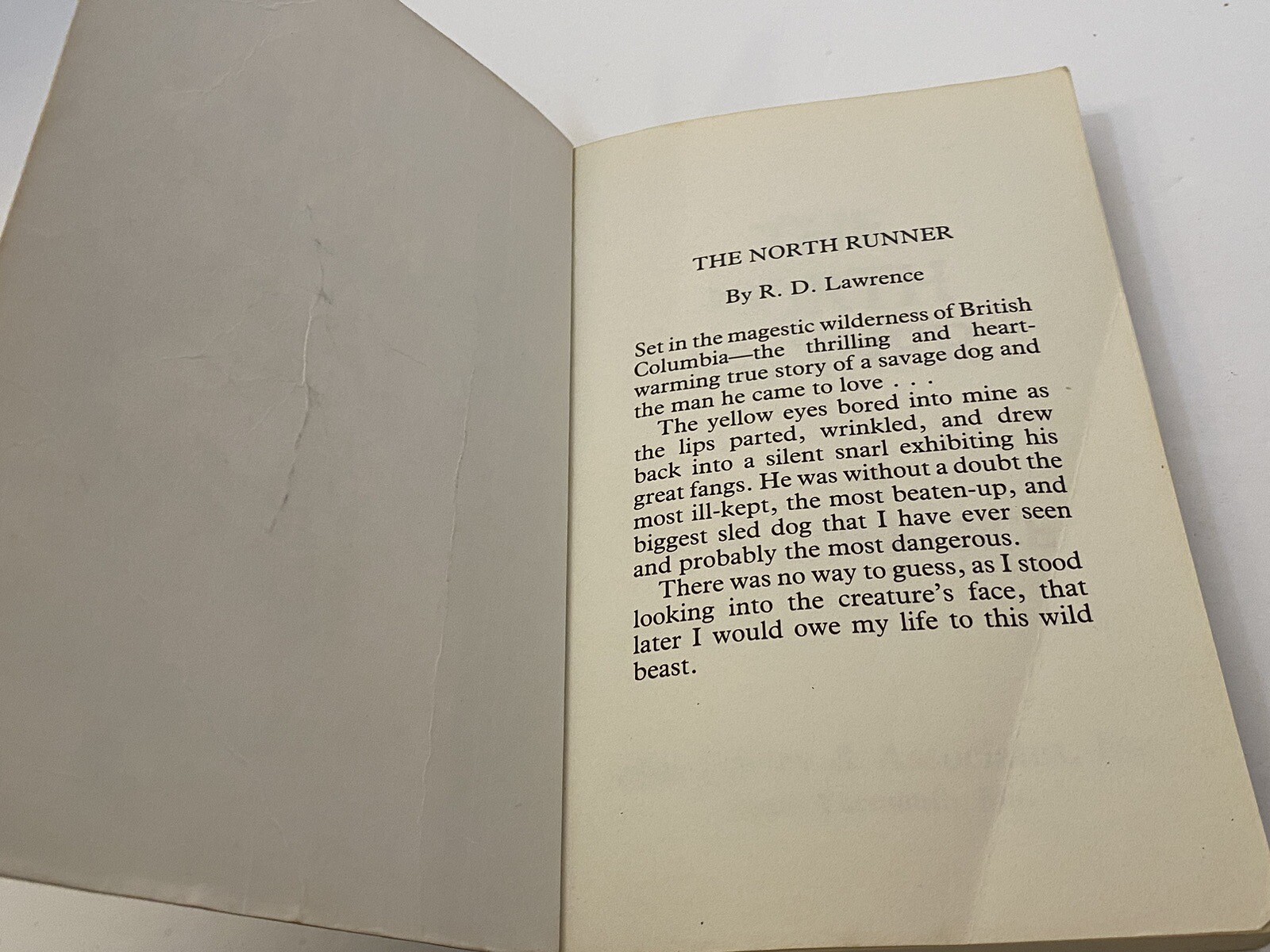 The North Runner R.D. Lawrence 1979 RARE HTF Large Print Different Cover