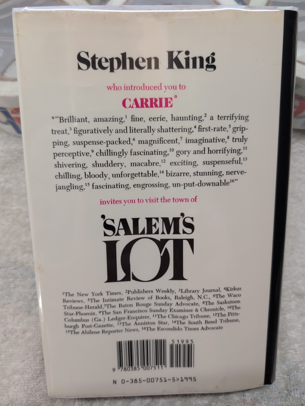 RARE 1st Edition SALEM&rsquo;S LOT Stephen King (1975) Later Printing $19.95 + Mylar!!