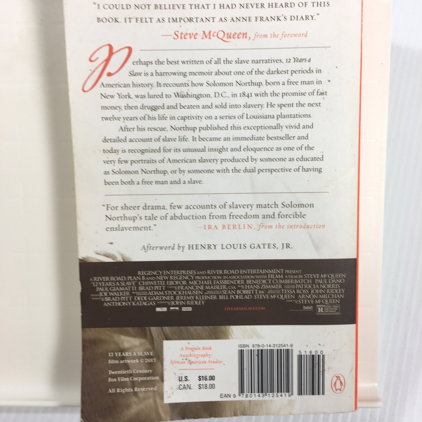 12 Years A Slave Solomon Northup Book 2013