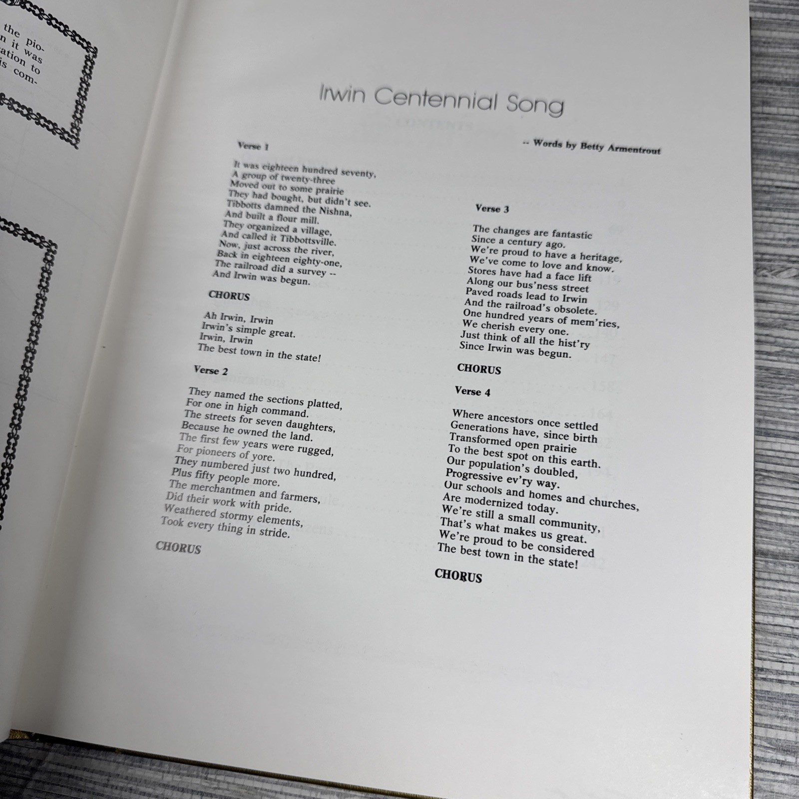 Irwin Iowa Centennial 1881-1981 Historical Book