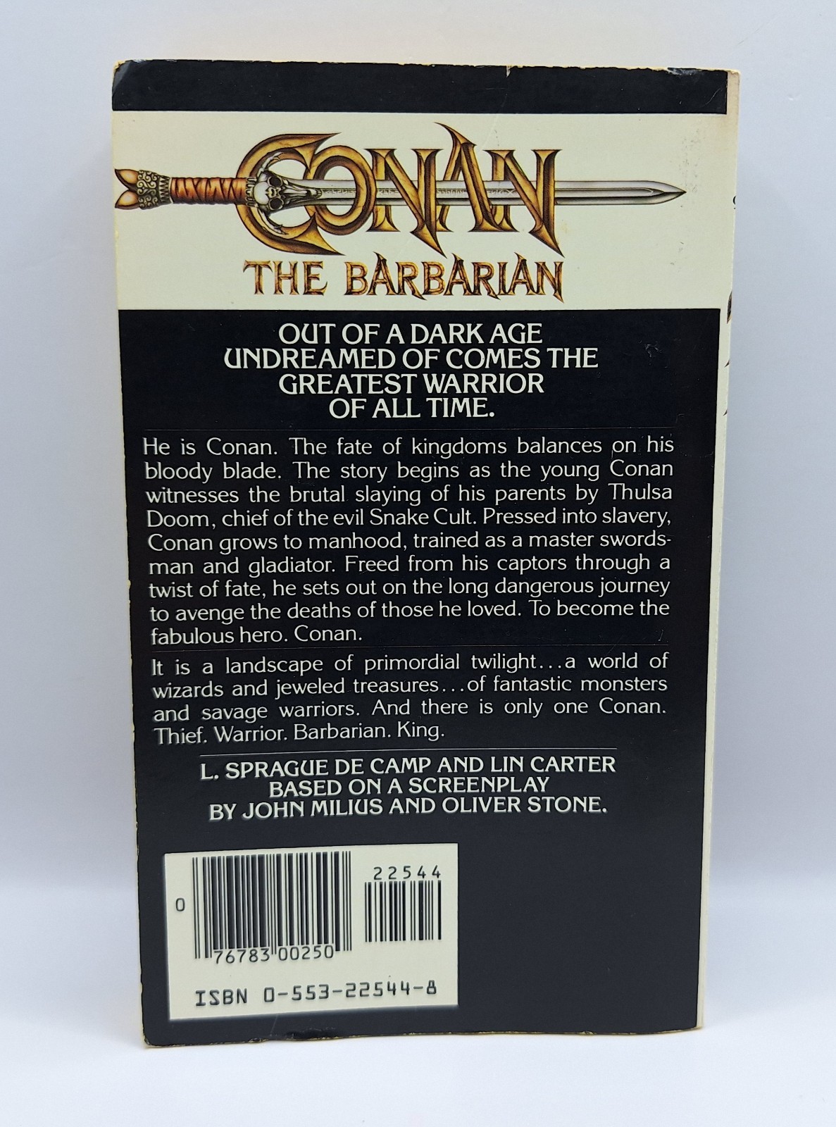 CONAN THE BARBARIAN Movie Novel Bantam 1982 1st Printing Paperback VGC