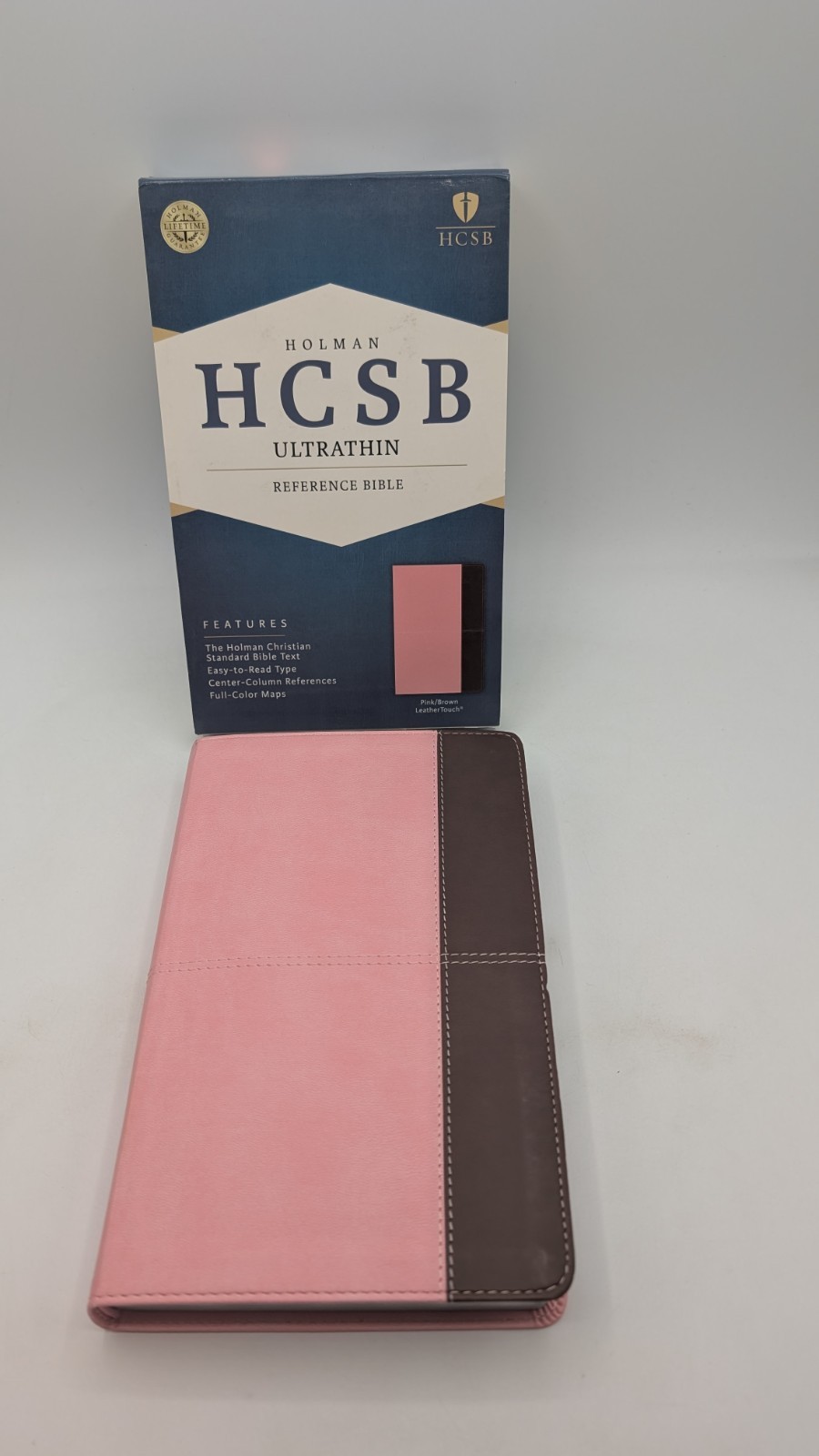 HCSB Ultrathin Reference Bible, Pink/Brown LeatherTouch by Holman Bible…