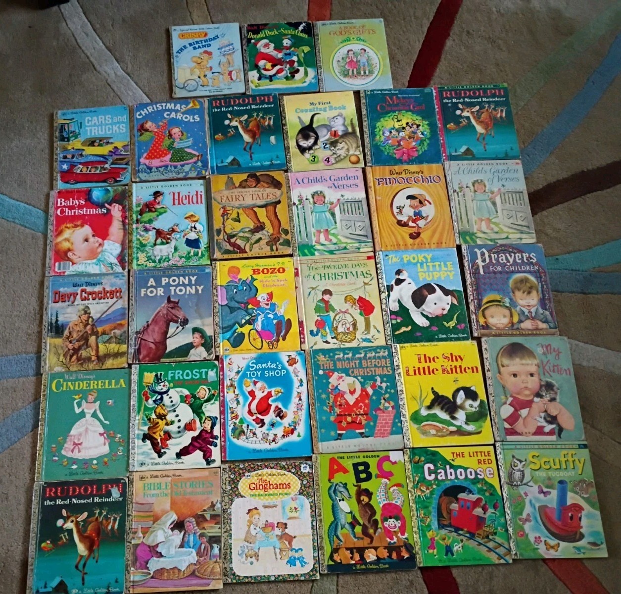 Lot of 33 Little Golden Books Vintage 1940&rsquo;s To 1980&rsquo;s Fair Condition