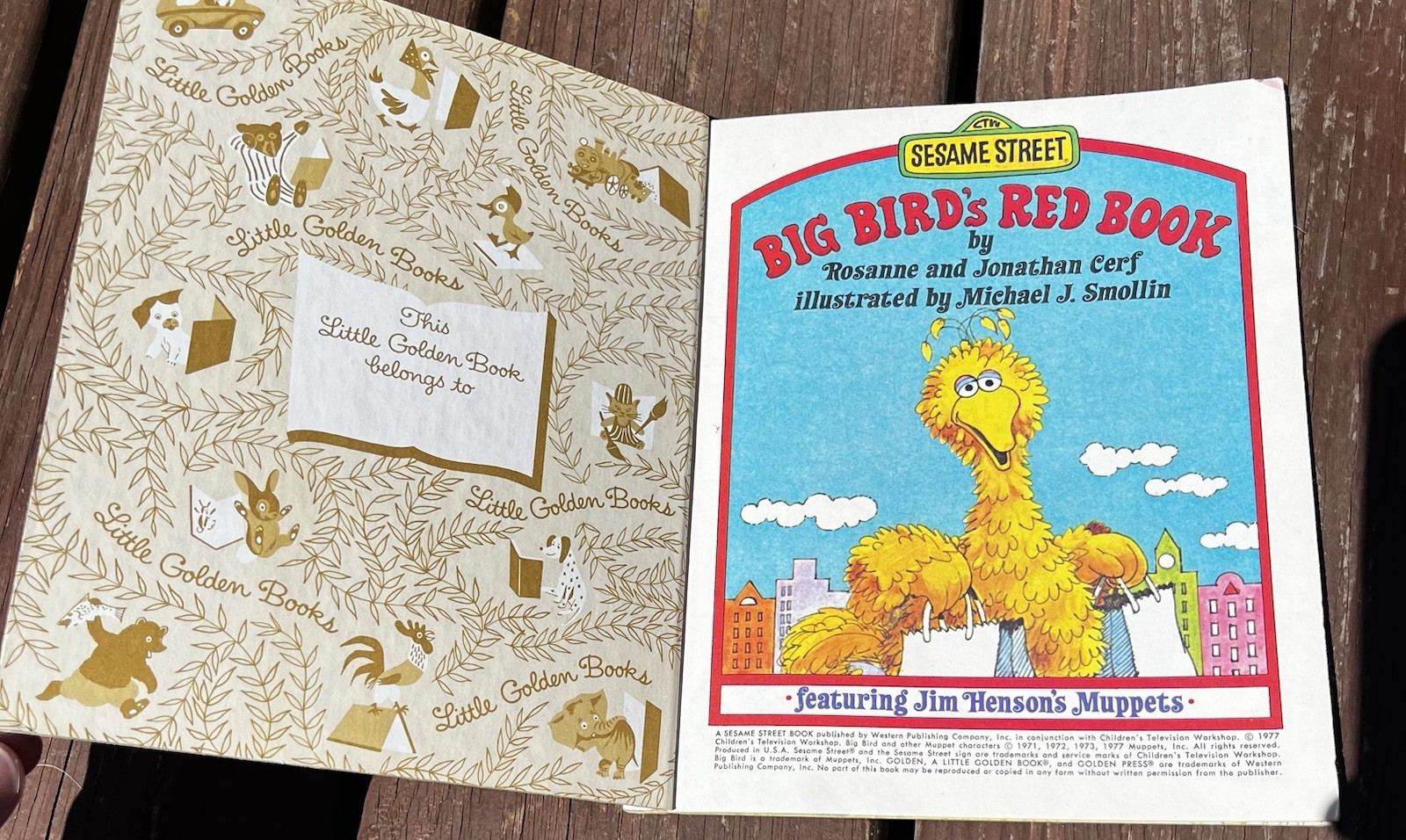 Vintage Sesame Street Big Bird&rsquo;s Red Book 1977 Little Golden Book Children&rsquo;s
