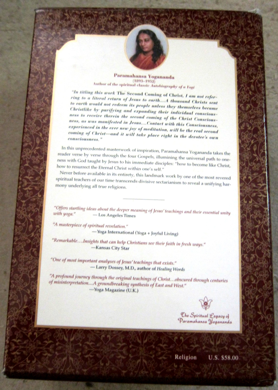 The Second Coming of Christ by Paramahansa Yogananda- 2-Volume set w/slipcase !