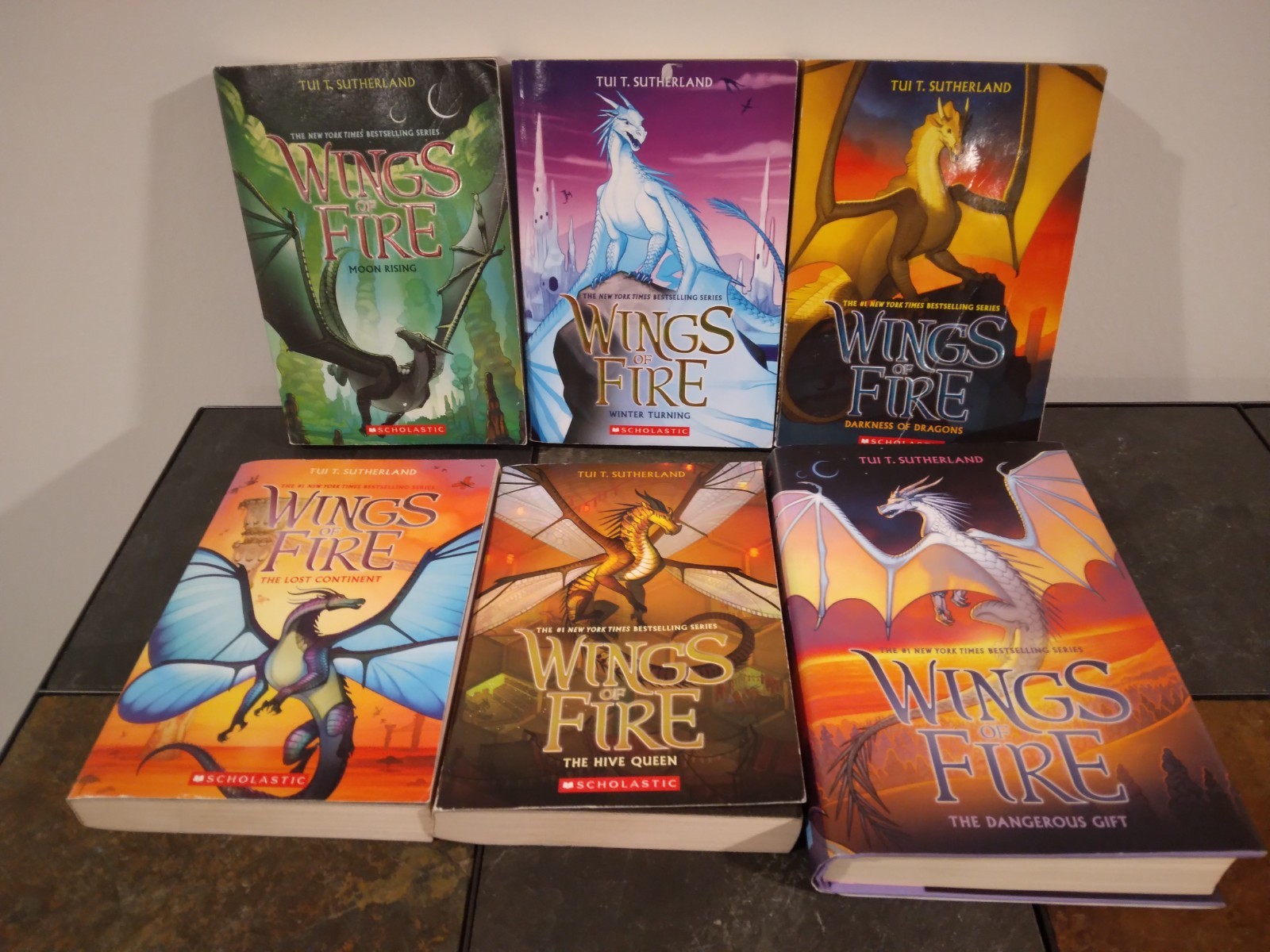 6X Wings of Fire Books – 6, 7, 10, 11, 12, 14 – Sutherland – ACCEPTABLE