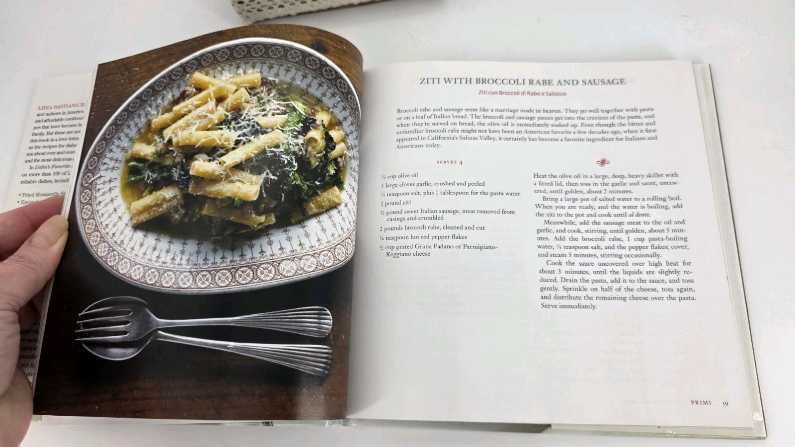 Lidia&rsquo;s Favorite Recipes: 100 Foolproof Italian Dishes Hard Cover New