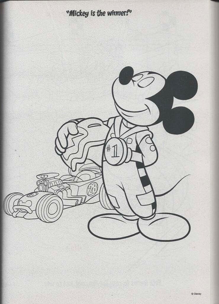 224 Page Disney Mickey Race Coloring Book Stickers Children&rsquo;s Boys Kids