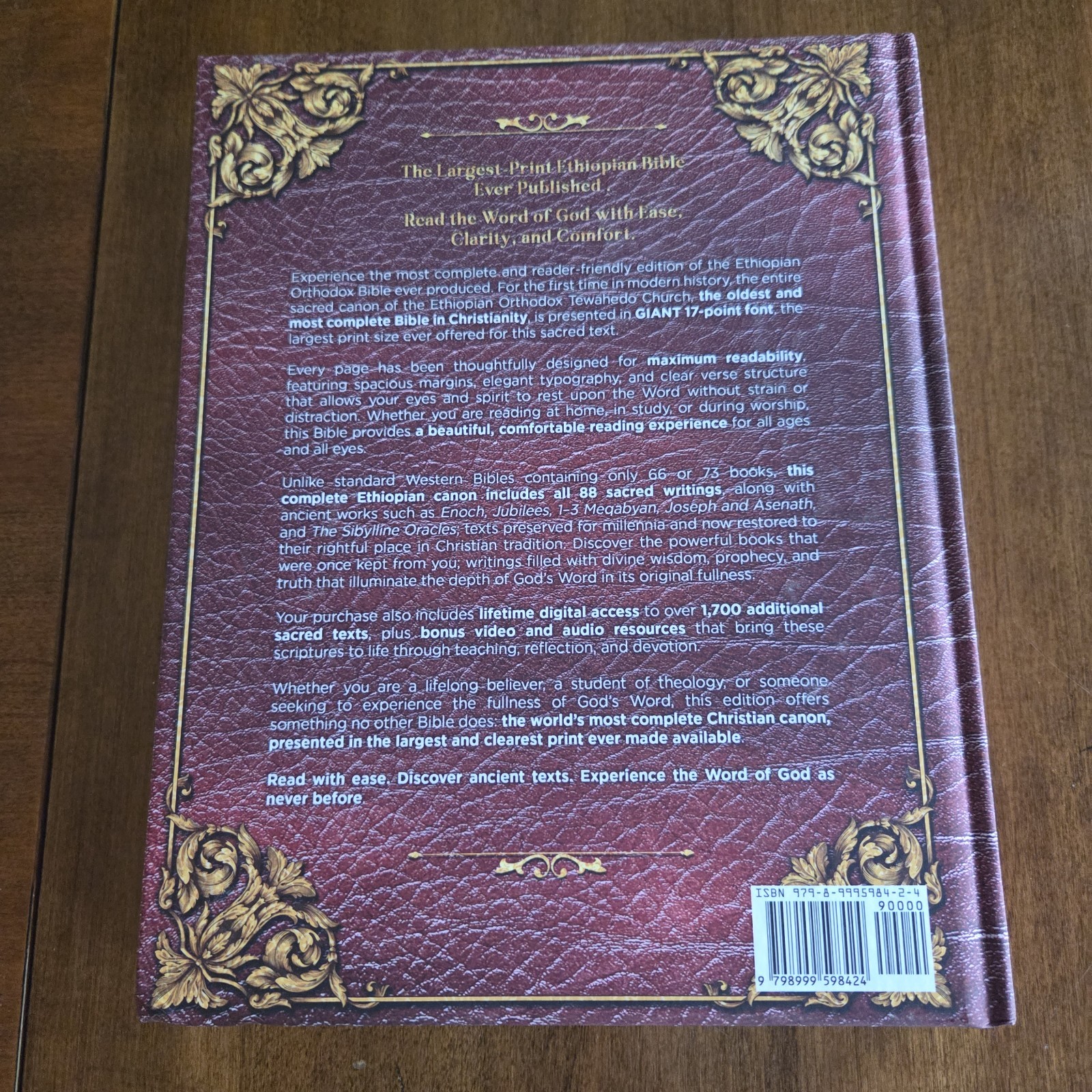 Ethiopian Bible in English Extra Large Print Solomon&rsquo;s Gate Press HC Book