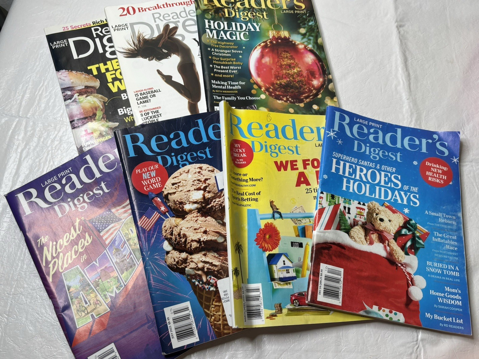 Lot x 7 Reader&rsquo;s Digest Large Print Sep Oct 2013 Mar Jul Oct Dec 2025 Jan 2026