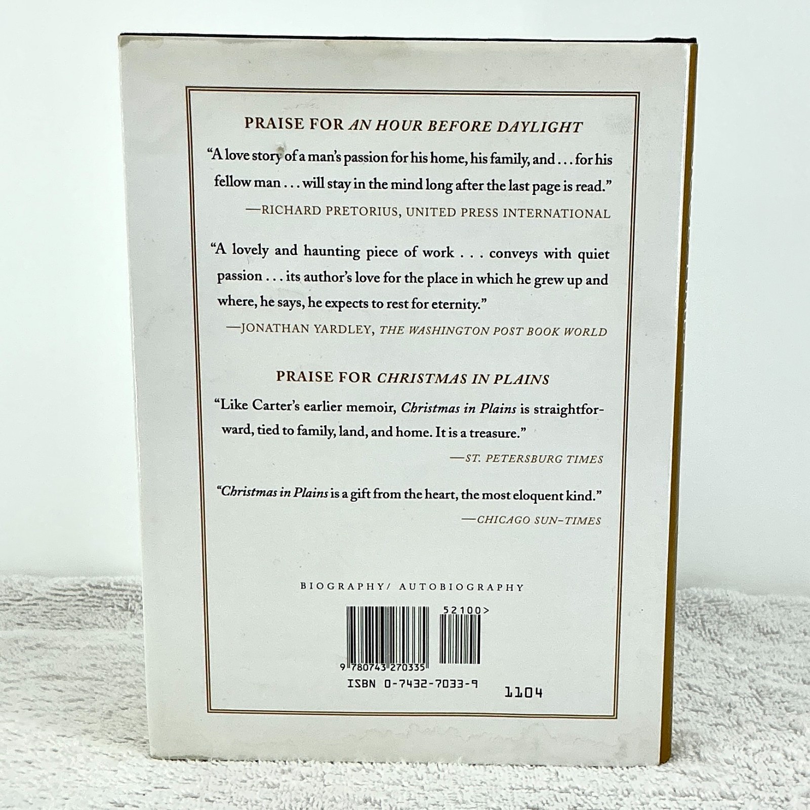 Signed Jimmy Carter Sharing Good Times – 1st Edition 2004 Simon & Schuster HC/DJ