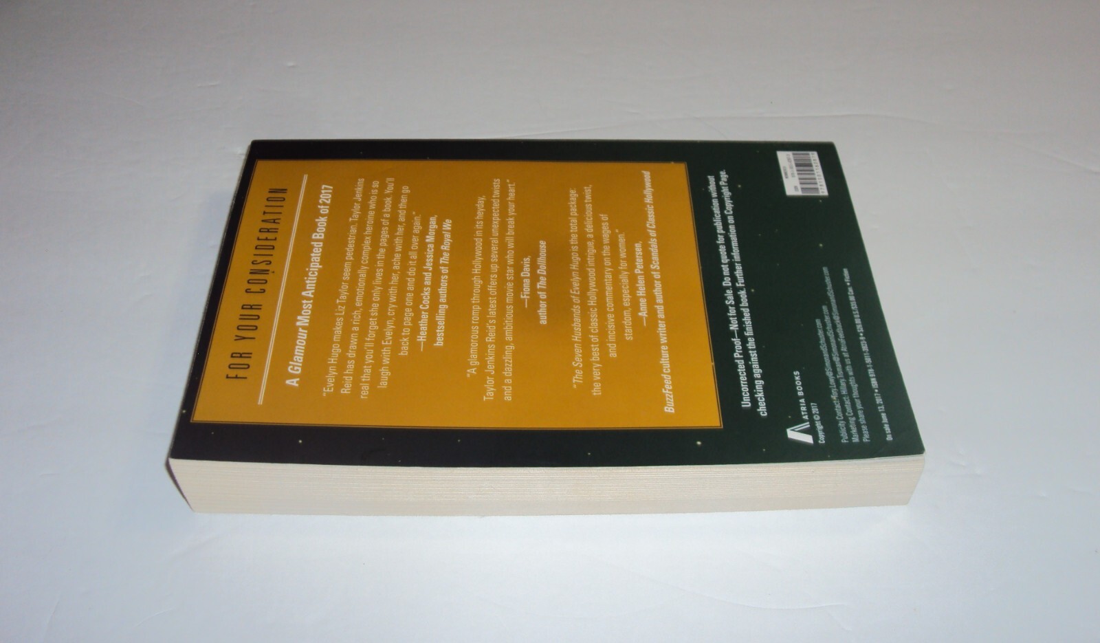 ARC The Seven Husbands of Evelyn Hugo ADVANCE READER&rsquo;S COPY Taylor Jenkins Reid