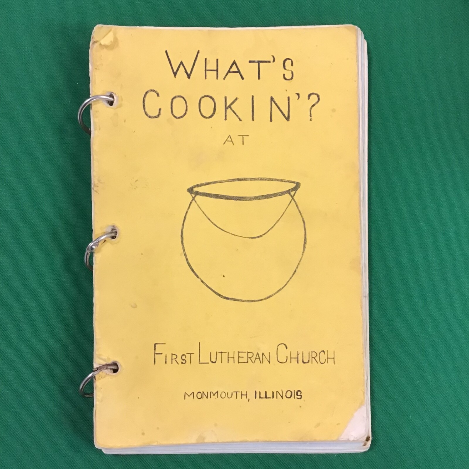 Monmouth Illinois 1st Lutheran Church spiral Vtg 1974 Cookbook SEE INDEX PHOTOS