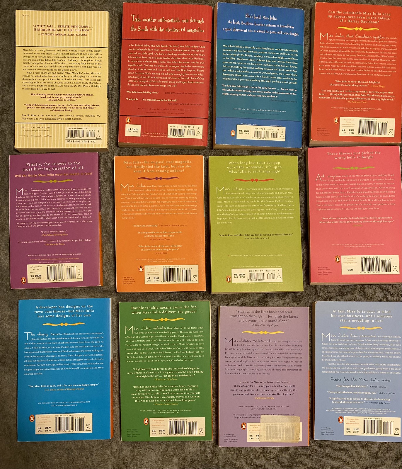 Lot of Miss Julia Books, First 12 in the series, Soft cover, Ann B. Ross