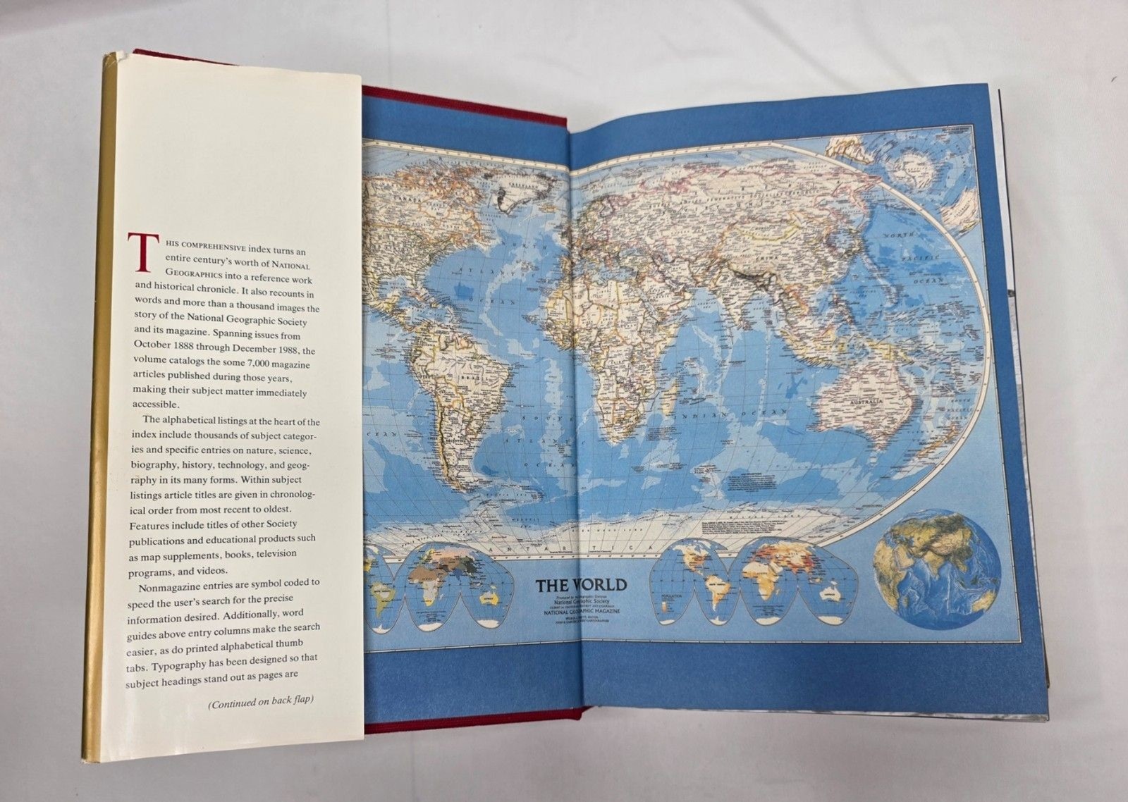 National Geographic Index 1888-1988 One Hundred Years Hardcover 1989 Dust Jacket