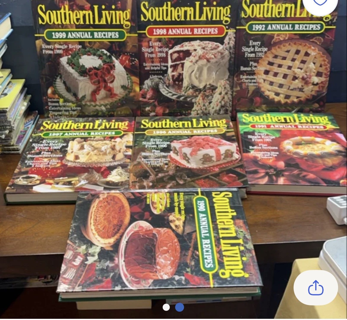Southern Living Annual Recipes 1990s Cookbook Lot | Vintage Hardcover Collection