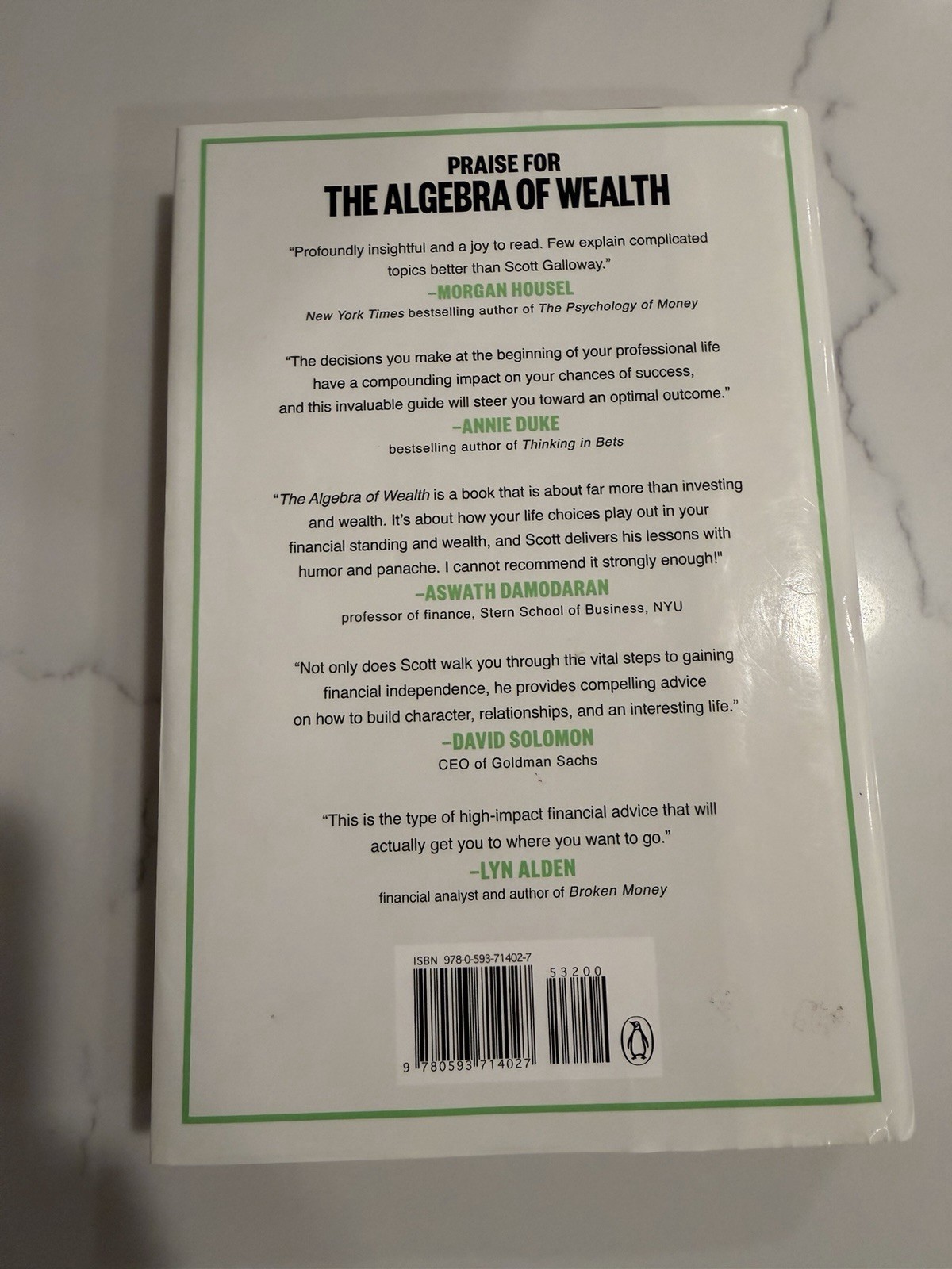 The Algebra of Wealth by Scott Galloway Hardcover Dust Jacket Personal Finance