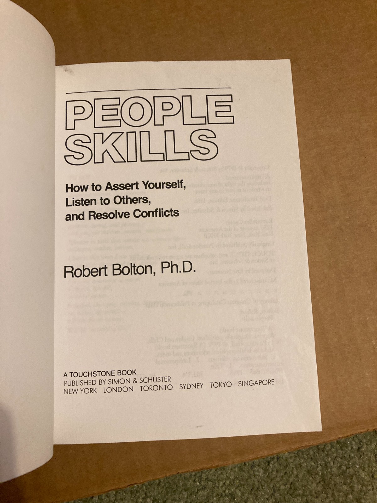People Skills by Robert Bolton (1986, 1st touchstone edition)