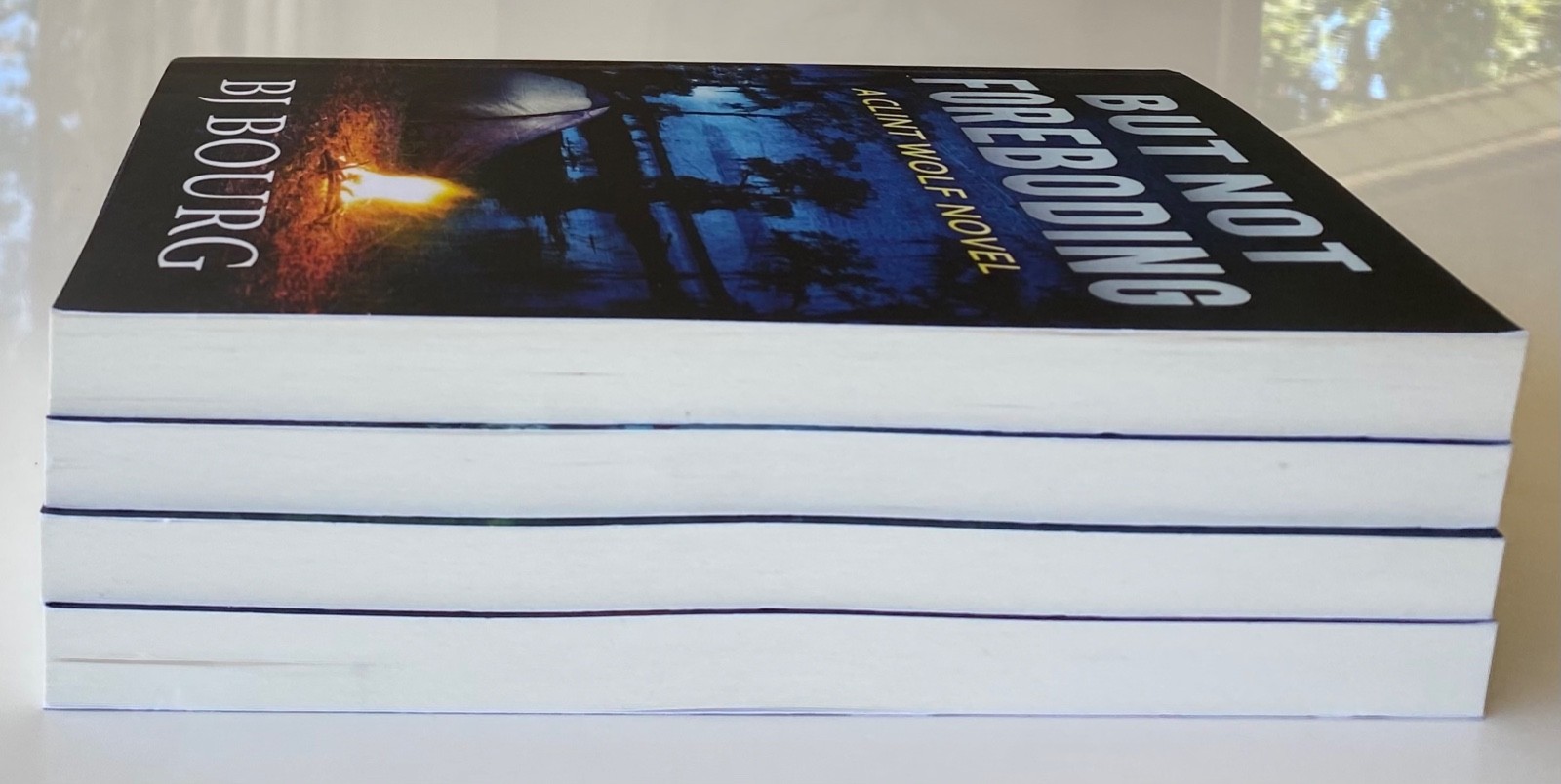 BJ BOURG : Clint Wolf Novel Lot of 4 : BUT NOT FOR… BLOOD KNOWN BODING SPOKEN