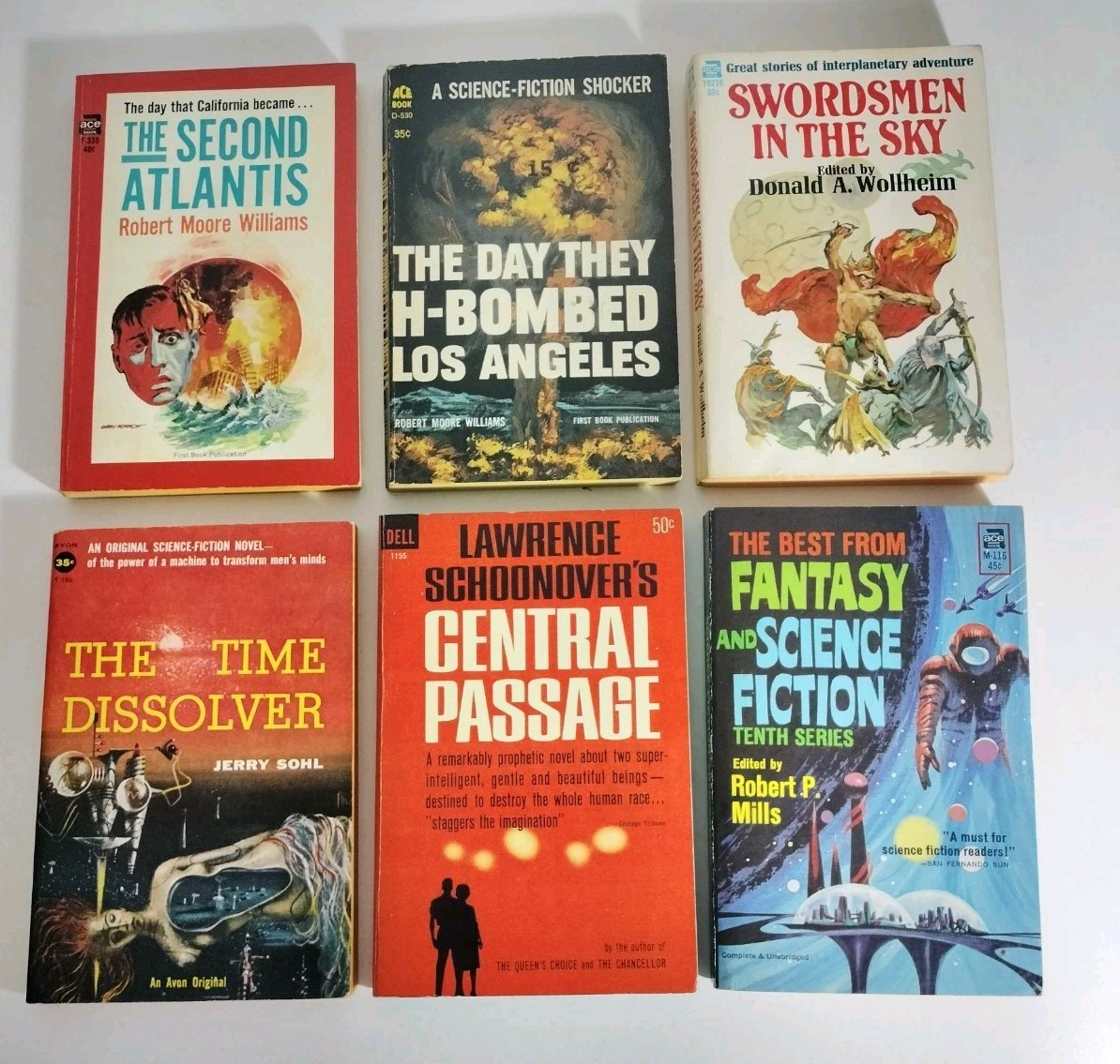 Vintage Science Fiction Paperback Lot (6 Books, 1950s–60s) ACE, AVON, DELL