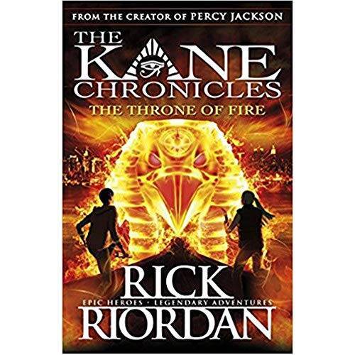 THE KANE CHRONICLES THE THRONE OF FIRE, RICK RIORDAN – Paperback – GOOD