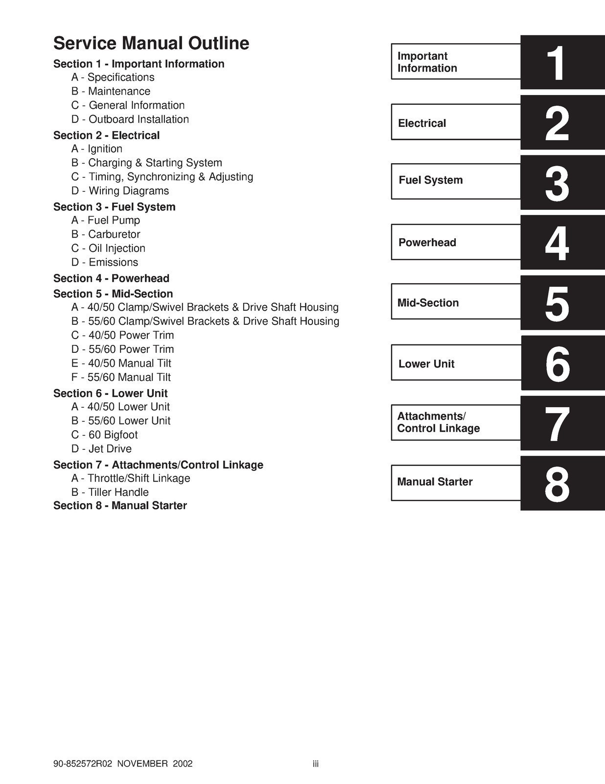 MERCURY 30 40 Jet 40 50 55 60 90 SERVICE MANUAL – WIRE SECURED – TOUGH COVERED