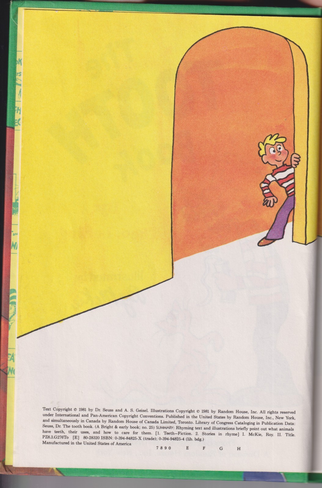 The Tooth Book By Theo. LeSieg (Dr. Suess) Bright and Early Books for Beginning