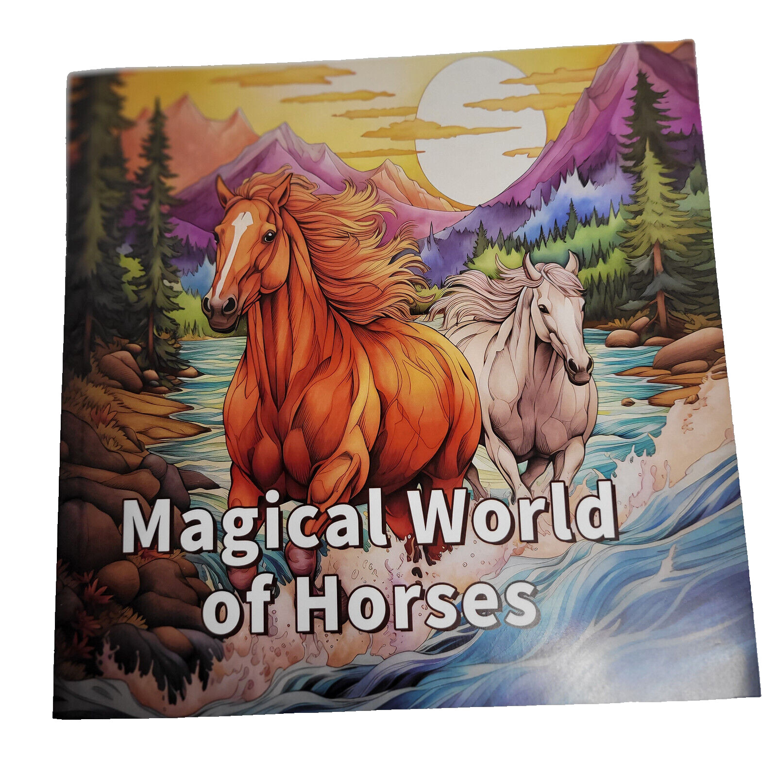 Magical World of Horses 8&Prime;x8&Prime; Paperback Coloring Book w/ 20 Pages of 40 Images