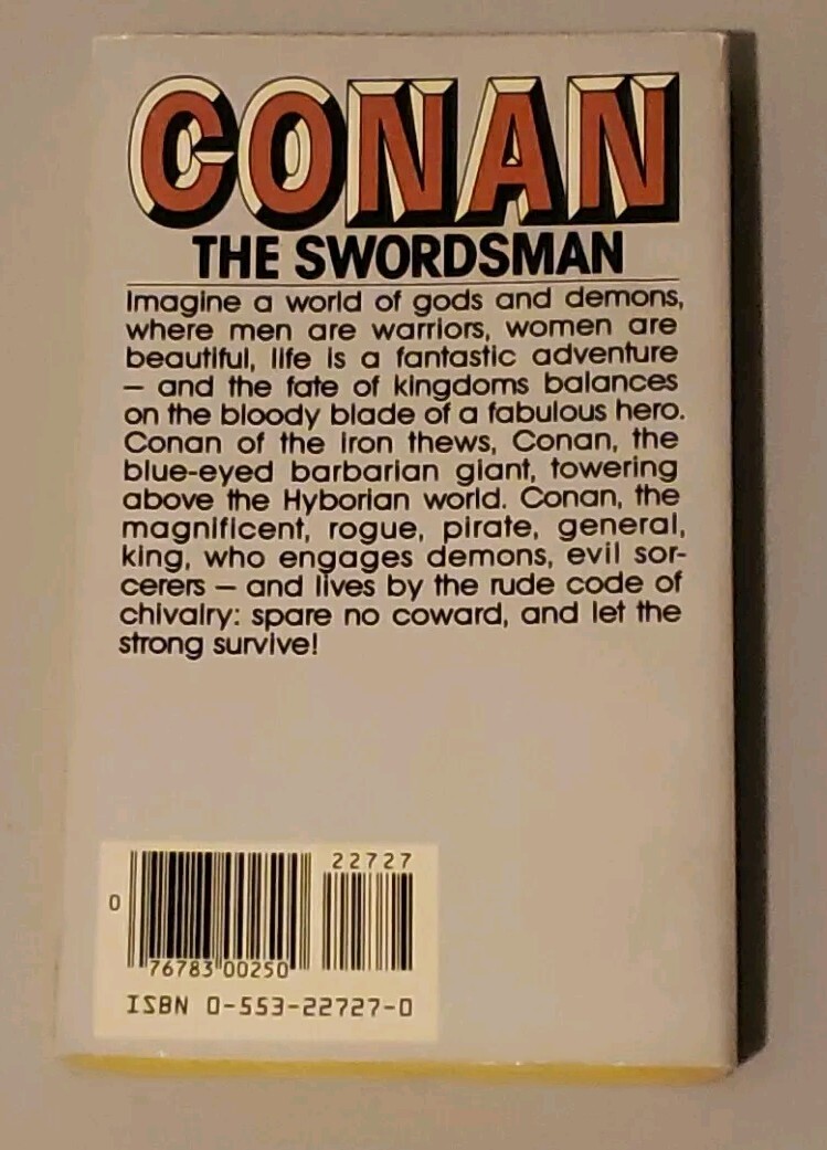 Conan The Swordsman De Camp & Lin Carter 1981 2nd Printing Bantam Fantasy 80s PB