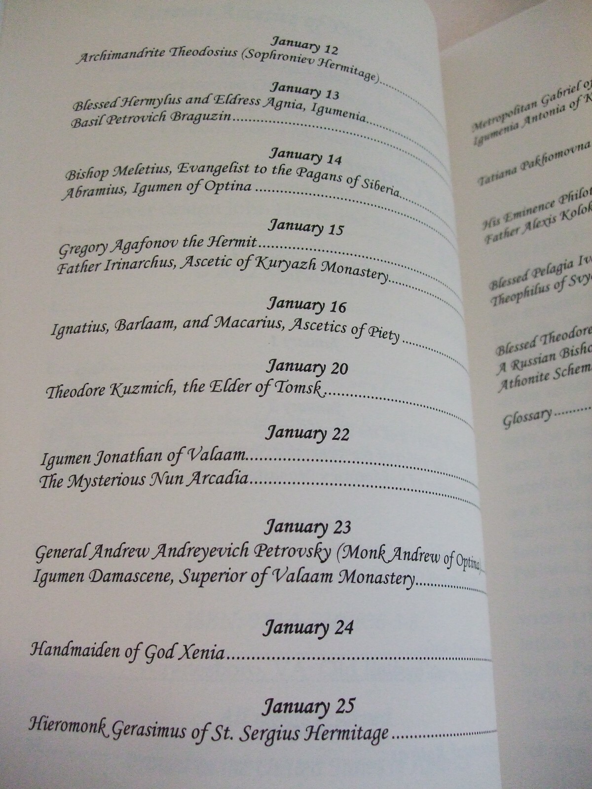 Russian Ascetics of Piety of the 18th and 19th Centuries: January.
