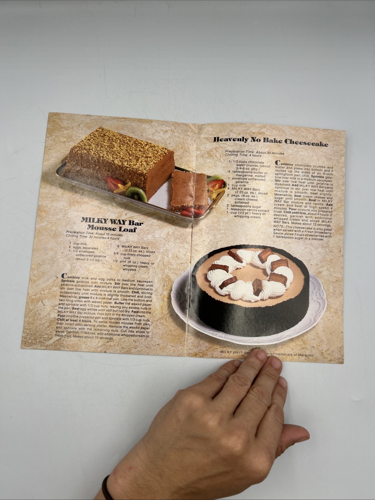 Vintage Milky Way Quick and Tasty Desserts recipe booklet, 1986, 6 pages