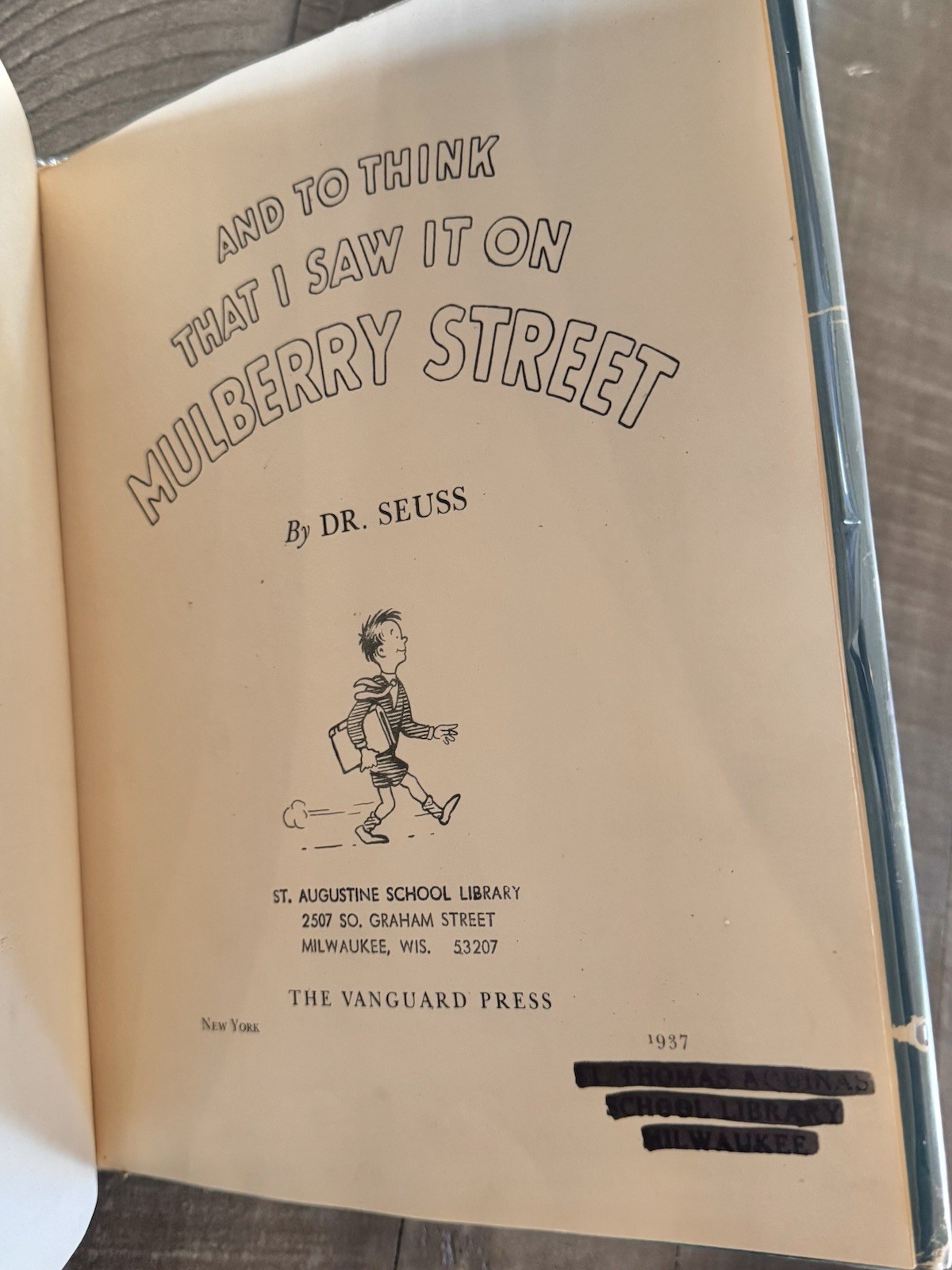 1937 DR SEUSS MULBERRY STREET 1ST STATE / 1ST EDITION w/DUST JACKET ~ $7500 Firm