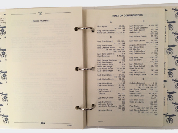 Ben Ali Shrine Recipe Cookbook 254+ Pages Sacamento, California Vintage 2001