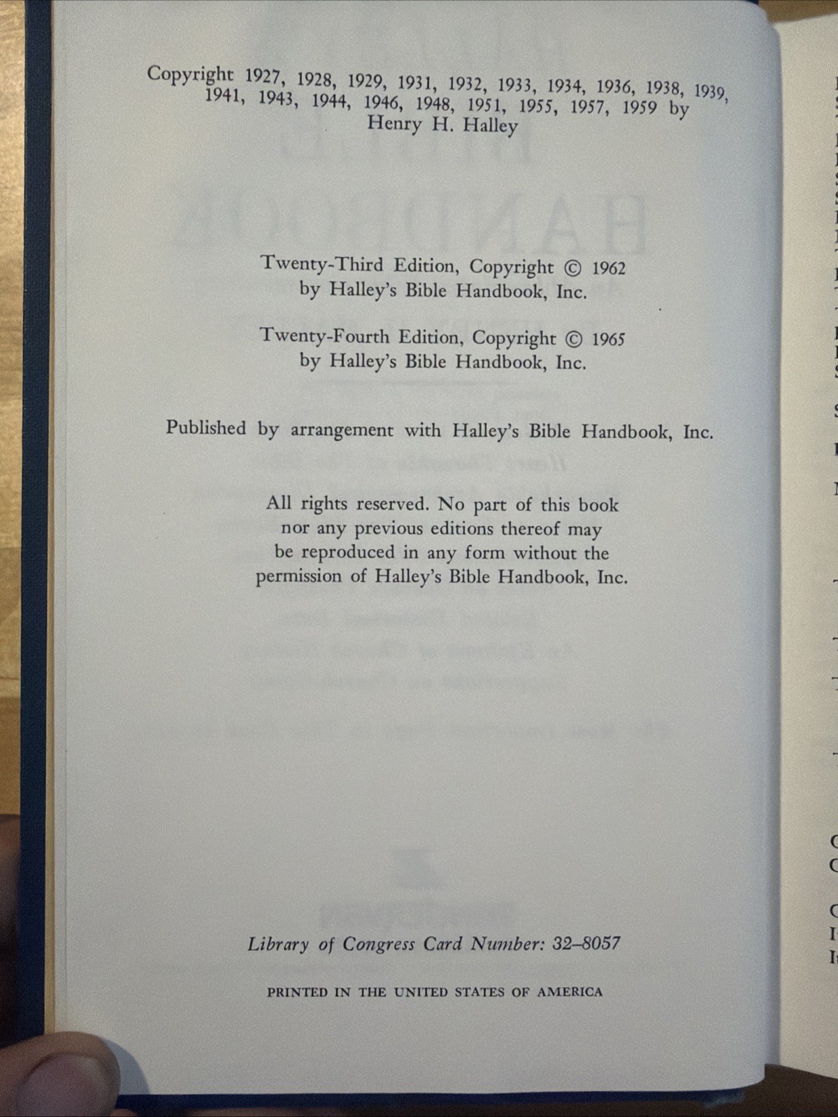 Halley&rsquo;s Bible Handbook New Revised Edition Hardcover 1965 24th Edition