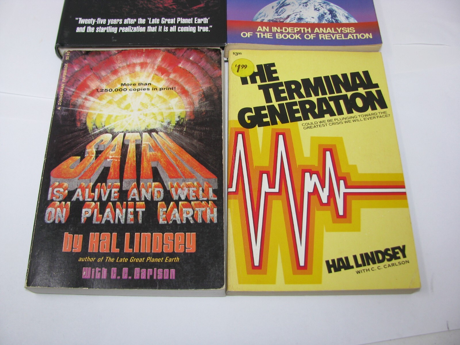 Lot 4 Hal Lindsey Books Satan New World Coming Planet Earth Terminal Generation