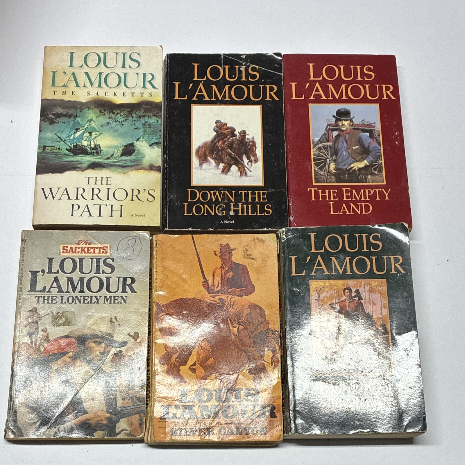 Louis L&rsquo;Amour Lot of 18 Paperback Western Novels The Sacketts Bantam Books