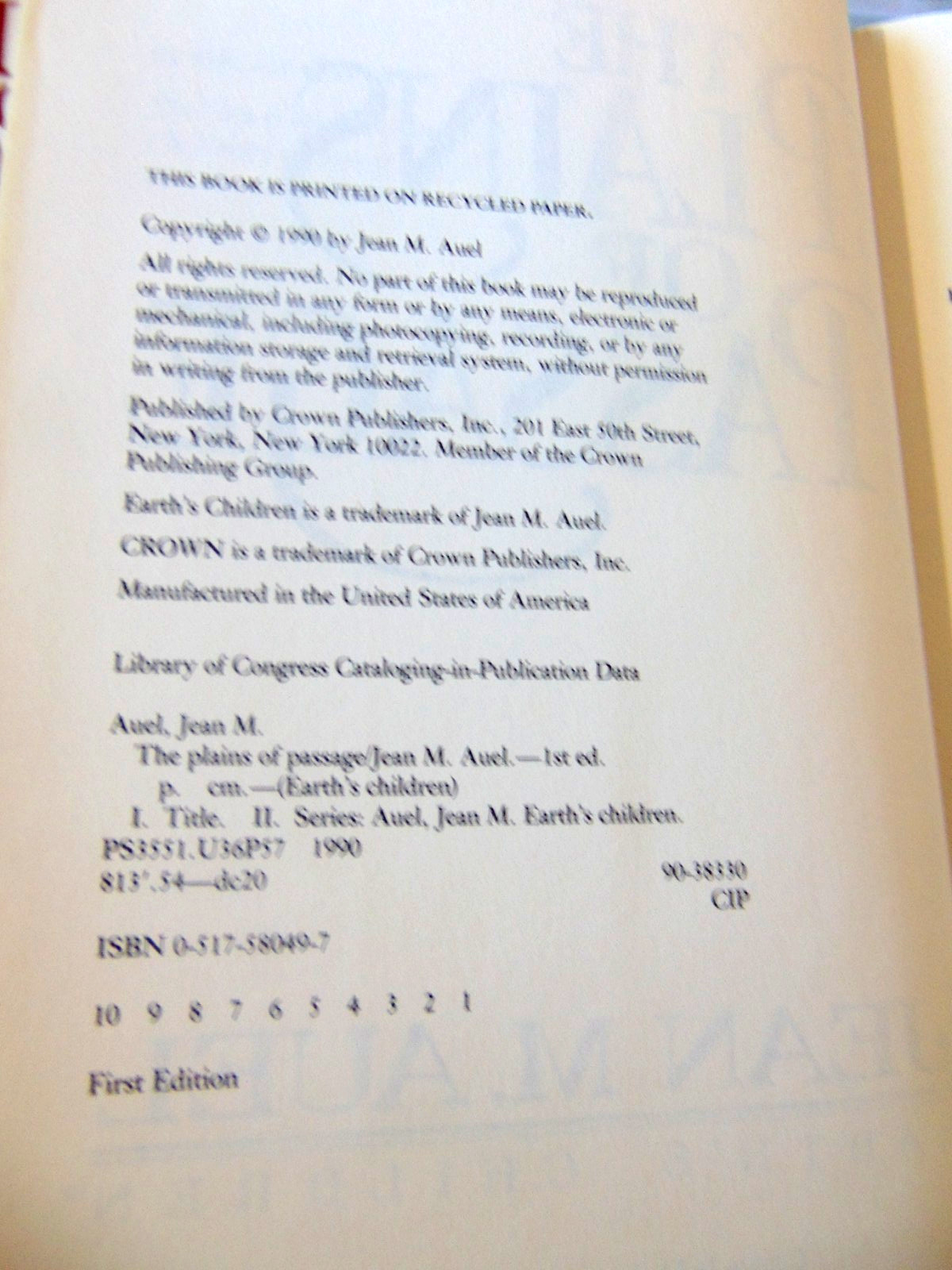 4 Jean M Auel Earth&rsquo;s Children Hardback Dust Jacket 3 First Editions