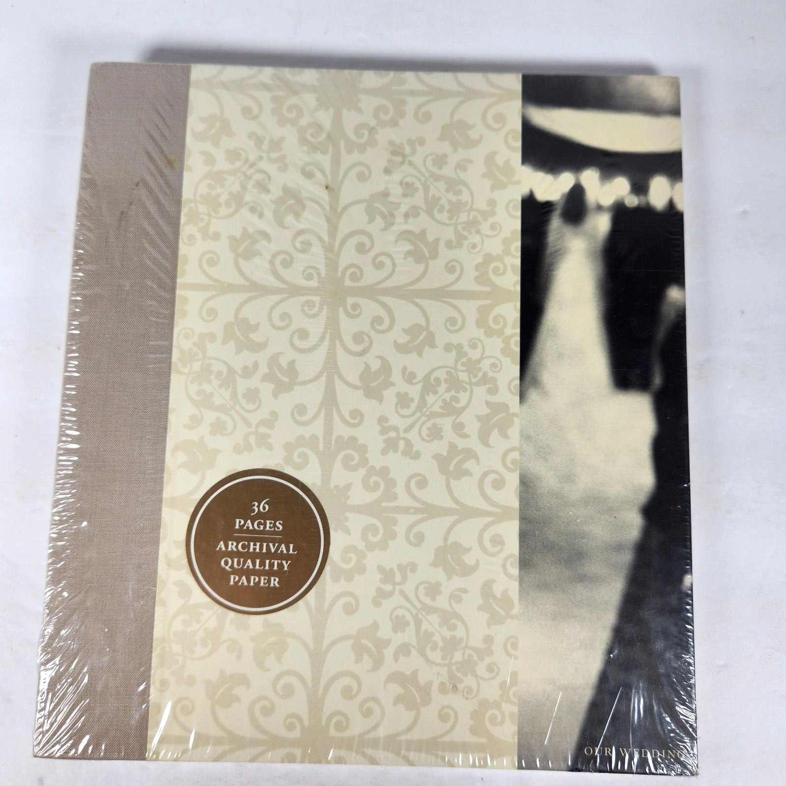 Filigree Design Wedding Photo Album 36 Pages 10.25&Prime; X 9.25&Prime; Tan & Yellow