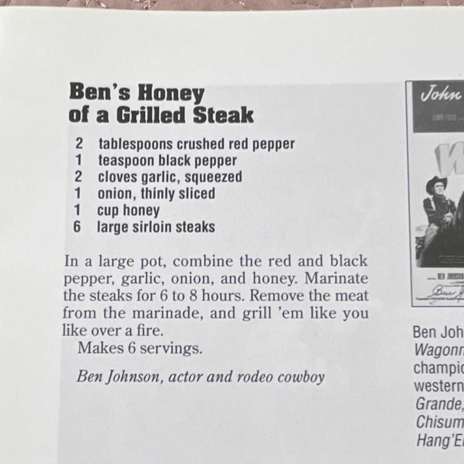 All-American Cowboy Grill Sizzlin&rsquo; Recipes Ken Beck Hardcover 2005 Nelson