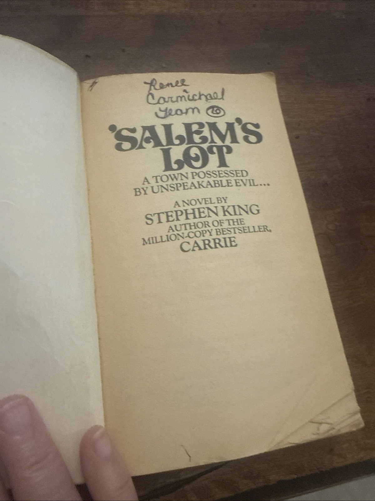 SALEM&rsquo;S LOT Stephen King 1976 1st Signet Printing Vintage Paperback