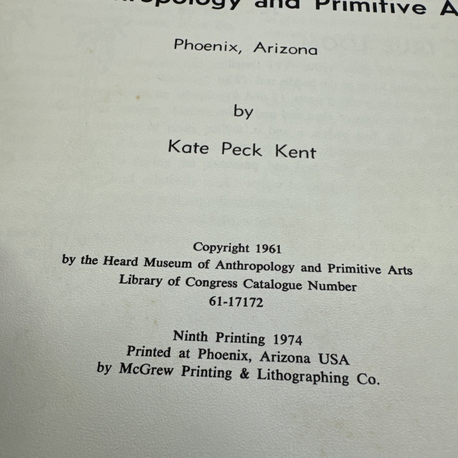 The Story of Navaho Weaving Kate Peck Kent 1974 Illustrated Heard Museum of Anth