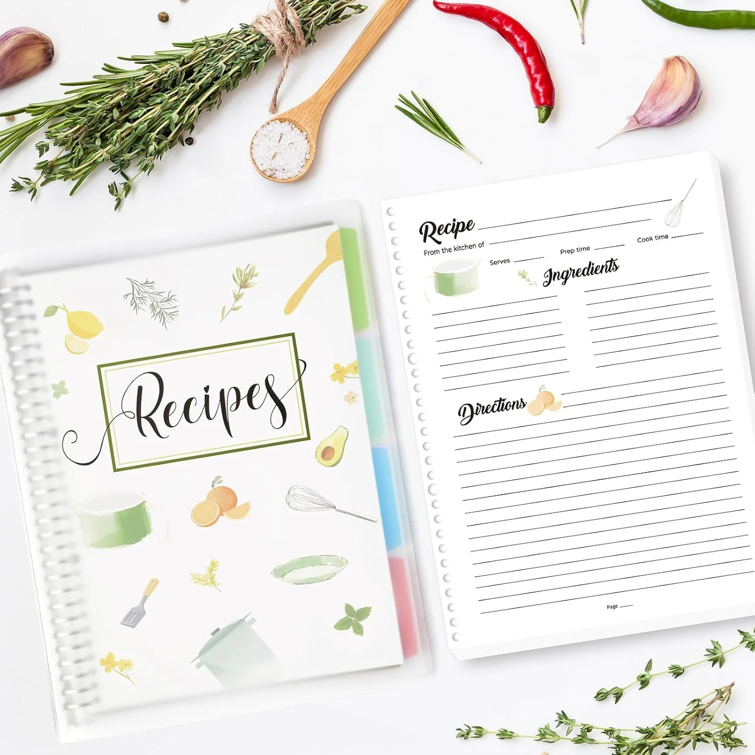 8.5&Prime; x 11&Prime; Recipe Book to Write in Your Own Recipes, Personal Blank Recipe Noteb
