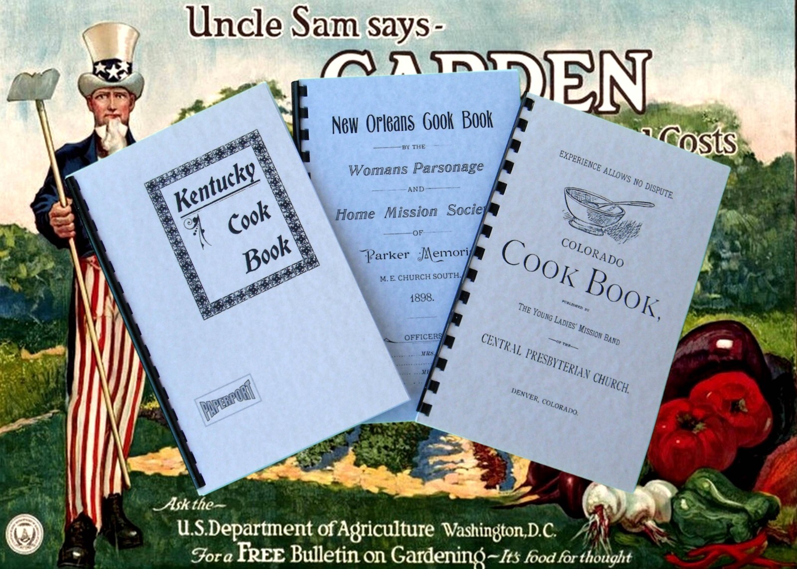 Lot Of 3 Vintage Cook Books Late 1800&rsquo;s to Early 1900&rsquo;s