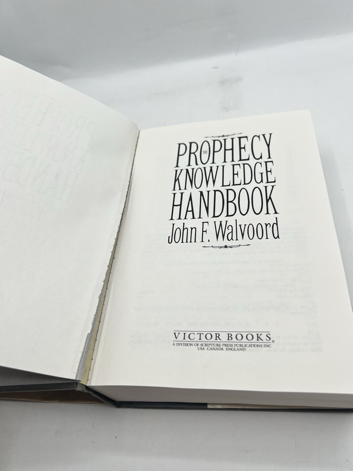 The Prophecy Knowledge Handbook John Walvoord 1990 Victor Books HC 5th Printing