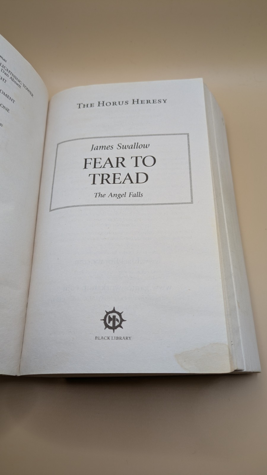 Fear to Tread – Horus Heresy – James Swallow – Warhammer 40k – Paperback